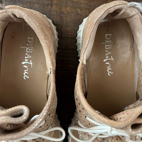Diba True Poker Lace Up Sneaker Gold Rose Size 7 - Picture 5 of 11